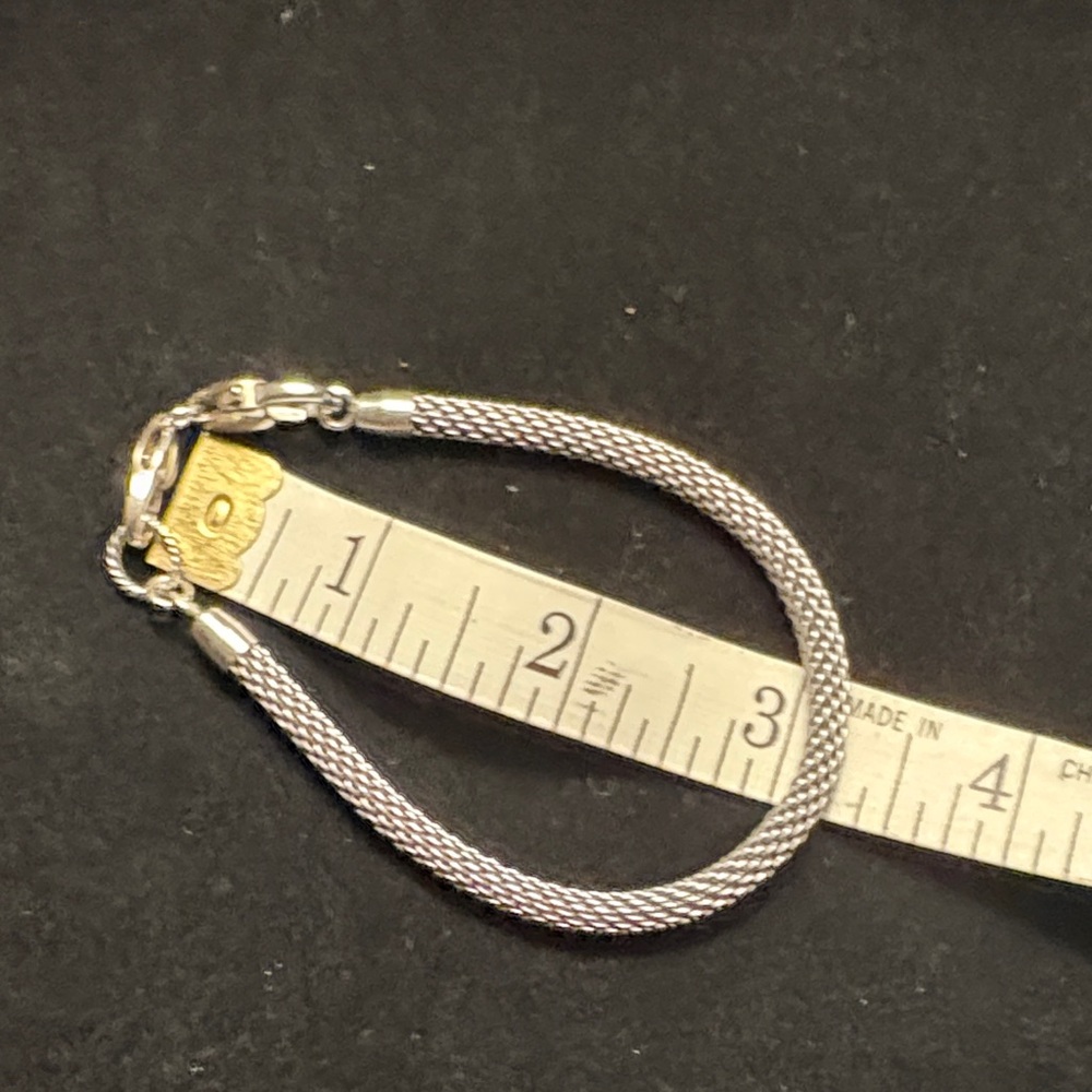 Silver Bracelet for charms with lobster claw closure